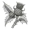 scottish thistle with 4130 steel plated shoulder tattoo design idea