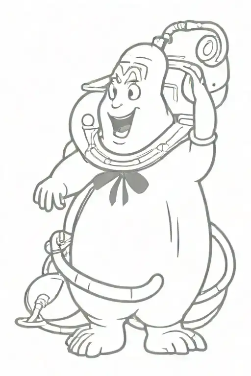 ghostbusters cool scary tattoo design idea