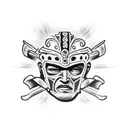 Aztec fighting conquistador tattoo design idea