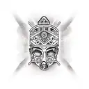 Aztec fighting conquistador tattoo design idea