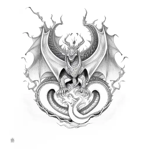 11 and dragon tattoo design idea