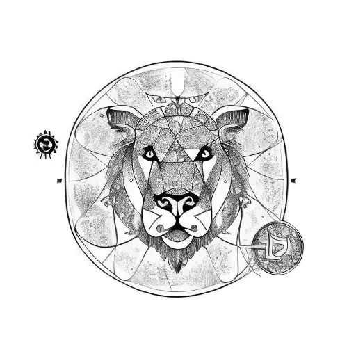 zodiac leo birth chart  tattoo design idea