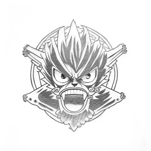 Luffy Gear 5 tattoo design idea