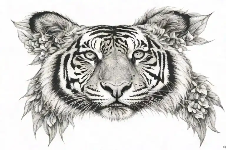 adriana lima and tiger  eyes tattoo design idea