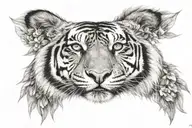 adriana lima and tiger  eyes tattoo design idea