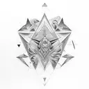Brujula, triangulo, reloj tattoo design idea