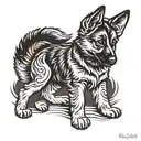 german shepherd baby girl tattoo design idea