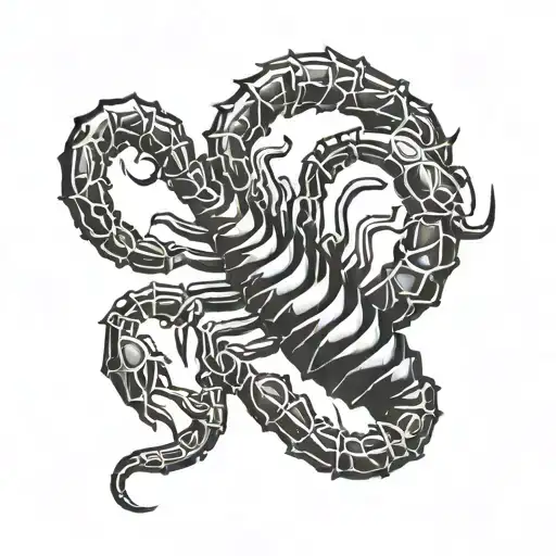 typography scorpion  tattoo design idea