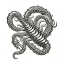 typography scorpion  tattoo design idea