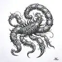 typography scorpion  tattoo design idea