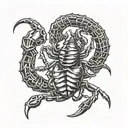 typography scorpion  tattoo design idea
