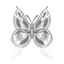 butterfly half olive tree tattoo design idea