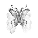 butterfly half olive tree tattoo design idea