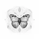 butterfly half olive tree tattoo design idea