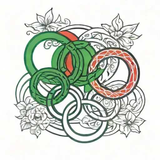 italian olympic rings tattoo design idea