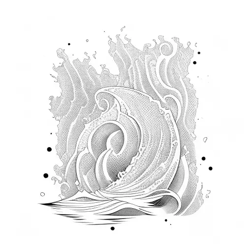 stacks of waves long and skinny tattoo design idea