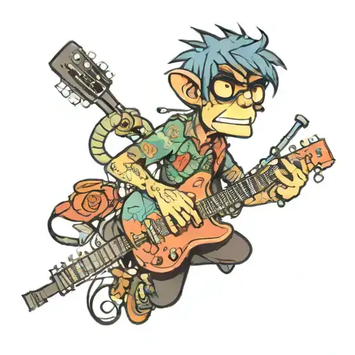 gorillaz russel glost tattoo design idea