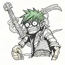 gorillaz russel tattoo design idea