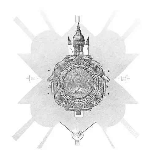 buda touching the ground tattoo design idea