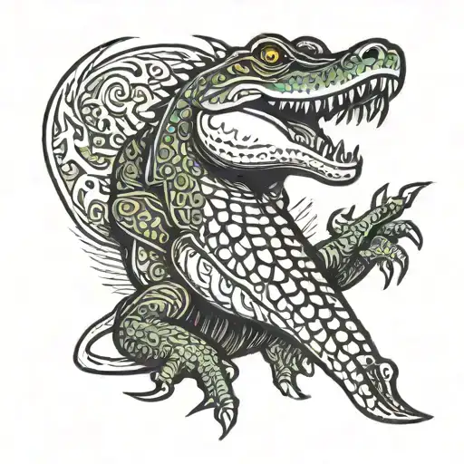 crocodile Russia tattoo design idea