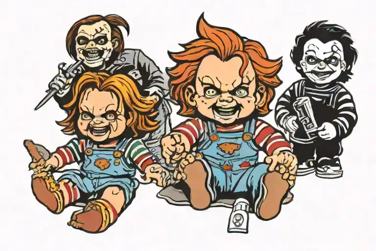 chucky doll tattoo design idea
