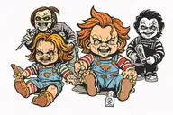 chucky doll tattoo design idea