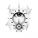 3rd eye is clock tattoo design idea