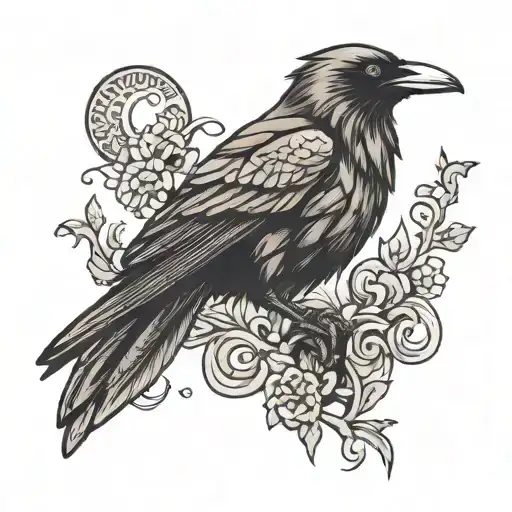 raven tattoo design idea