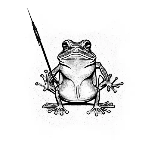 standing frog tattoo design idea