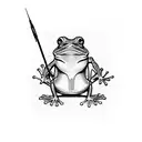 standing frog tattoo design idea