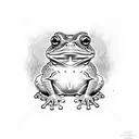 standing frog tattoo design idea