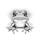 standing frog tattoo design idea