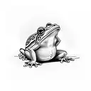 standing frog tattoo design idea
