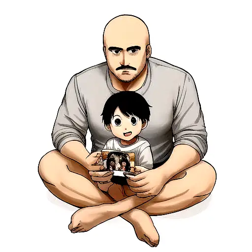 father with child tattoo design idea