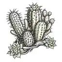 desert cacti tattoo design idea