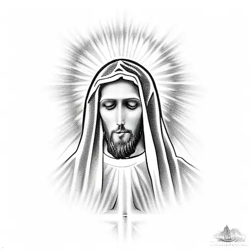 Mama Mary and Jesus tattoo design idea