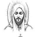 Mama Mary and Jesus tattoo design idea