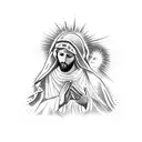 Mama Mary and Jesus tattoo design idea