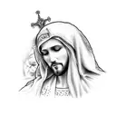 Mama Mary and Jesus tattoo design idea