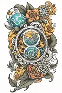 Water Earth Fire Air tattoo design idea