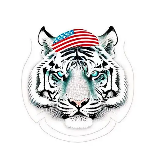 tiger with arabic in place of stripes tattoo design idea