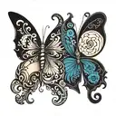 butterfly yin and yang symbol formed tattoo design idea