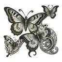 butterfly yin and yang symbol formed tattoo design idea