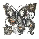 butterfly yin and yang symbol formed tattoo design idea