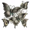 butterfly yin and yang symbol formed tattoo design idea