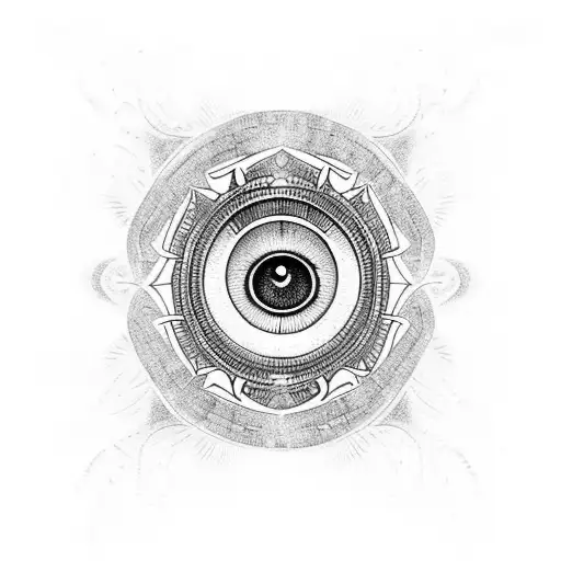 Dotwork tattoo of a night fury dragon's eye tattoo design idea