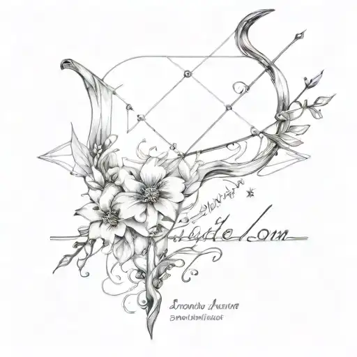 bow and arrow of quote I am made of memories  tattoo design idea