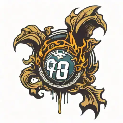 football inspired tattoo featuring number 63 tattoo design idea