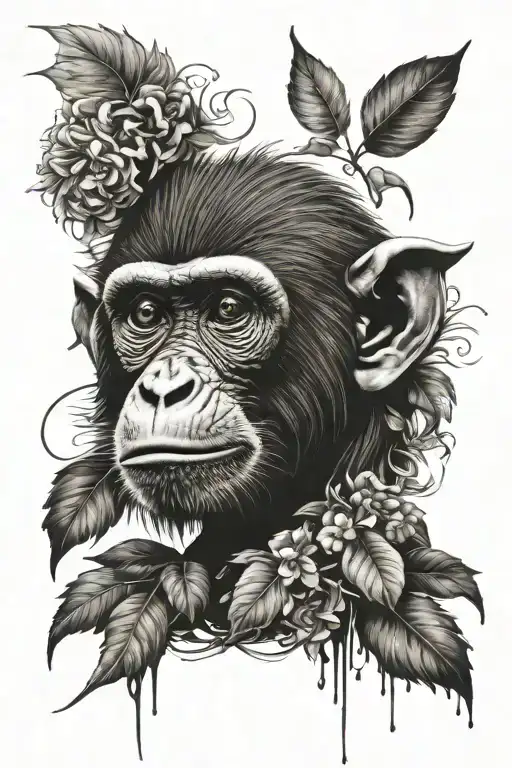 Monkey tattoo design idea