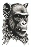Monkey tattoo design idea